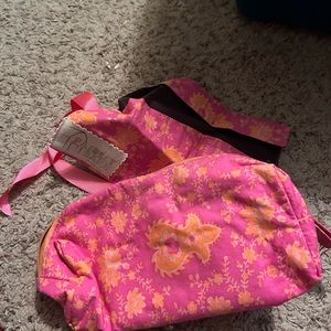 paisley print makeup bag and brush holder